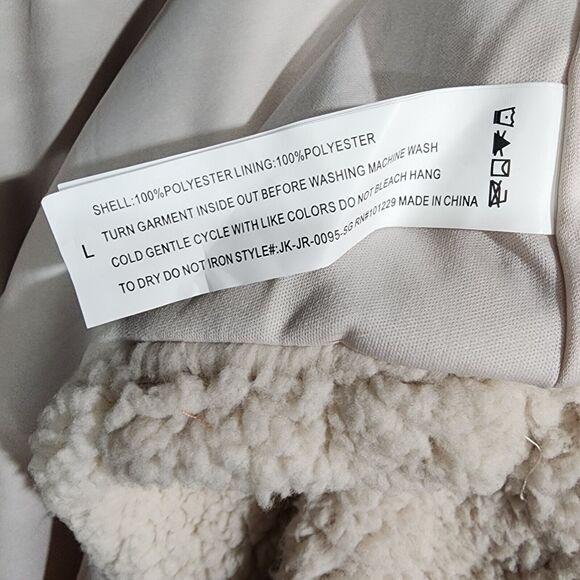 1 Sunset Lane Sherpa Jacket Coat Button Up Front Pockets Cream Large - Picture 5 of 10